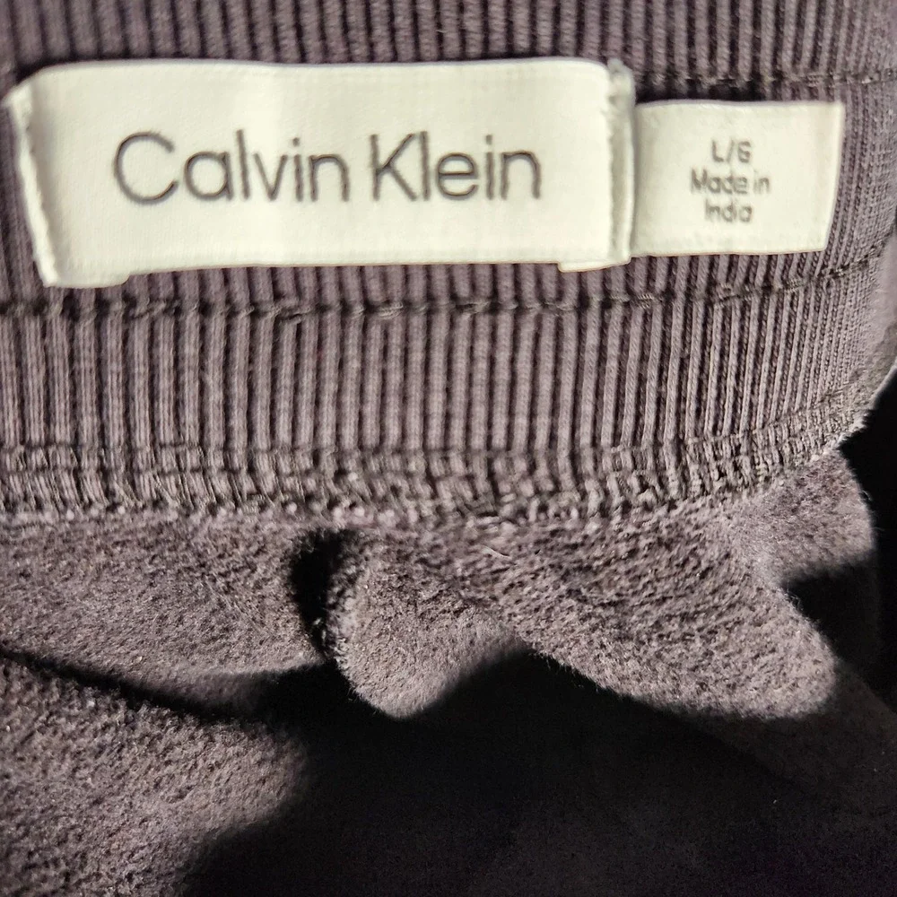 Calvin Klein Joggers Mens Large Gray Excellent Fleece Logo Sweatpants
